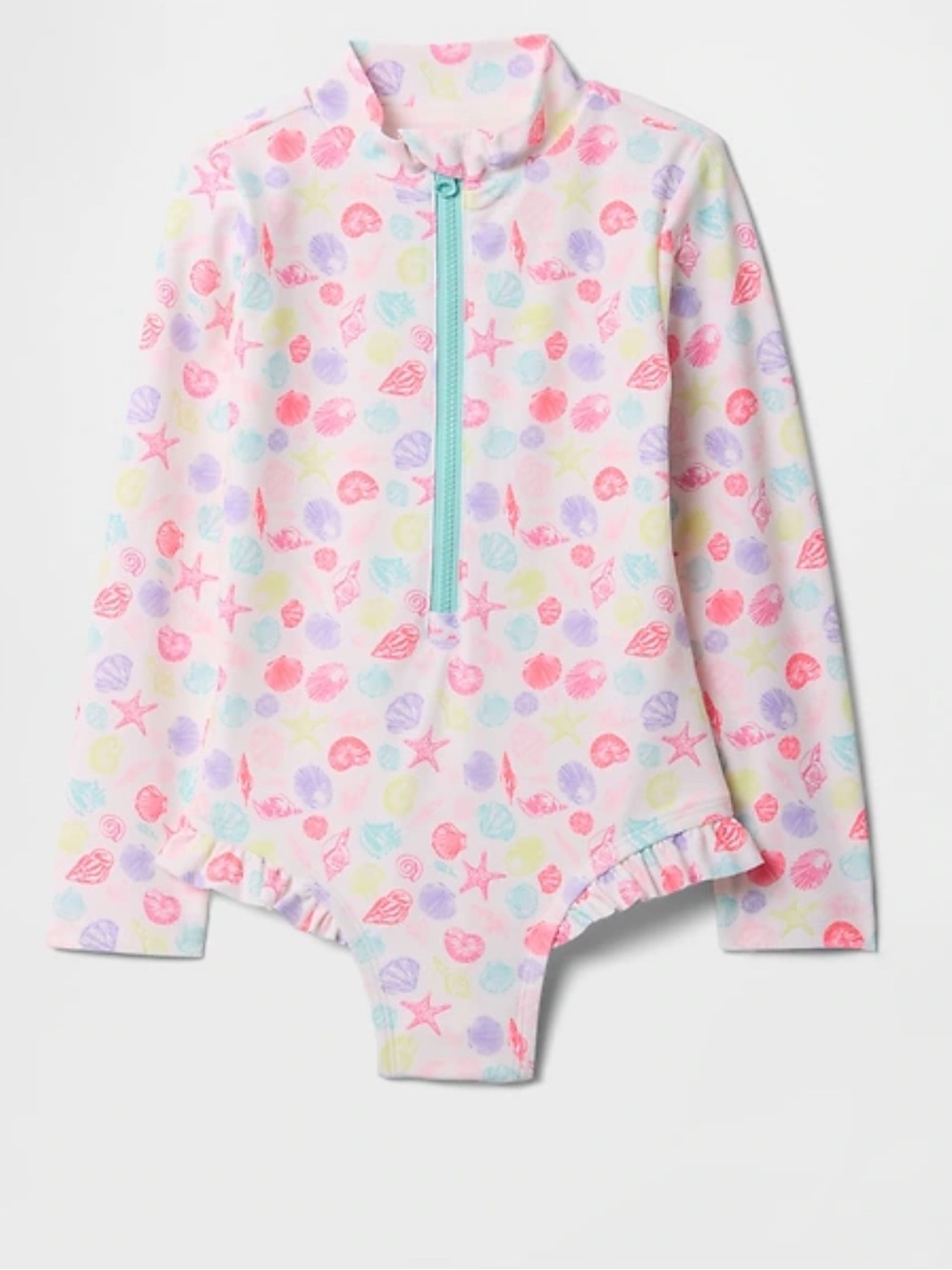 Baby Gap Seashell Toddler Girl Rash guard Swimsuit 4T